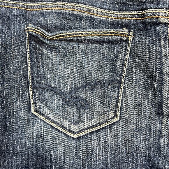 Y2K Ruehl No. 925 Low-Rise Mini Jean Skirt Sz 27" Dark Wash Stretch Grunge Punk - Picture 9 of 10